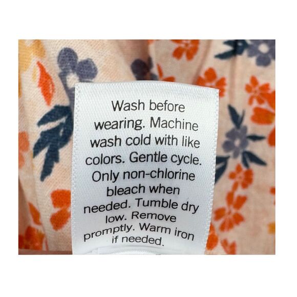 Sonoma Tank Top Women's Tie-Strap Floral Linen Blend Smocked Large Summer Resort - Picture 4 of 8